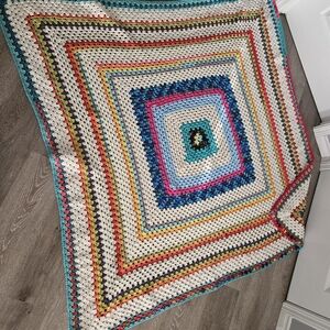 Colorful Block Crochet Blanket